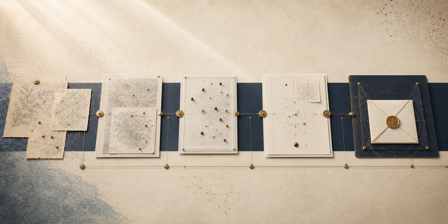 A versioned evidence timeline preserving changes, source context, and issued records