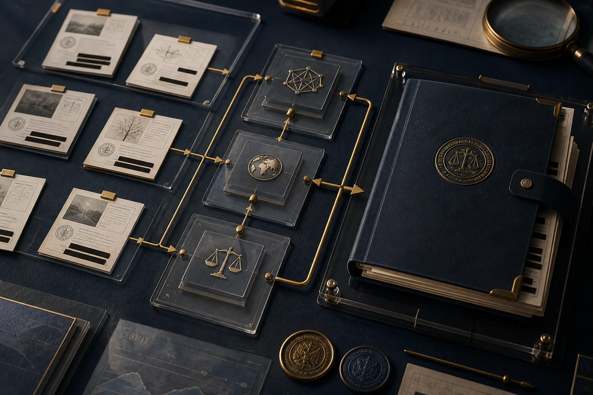 Rights evidence passing through provenance, jurisdiction, and clearance checks